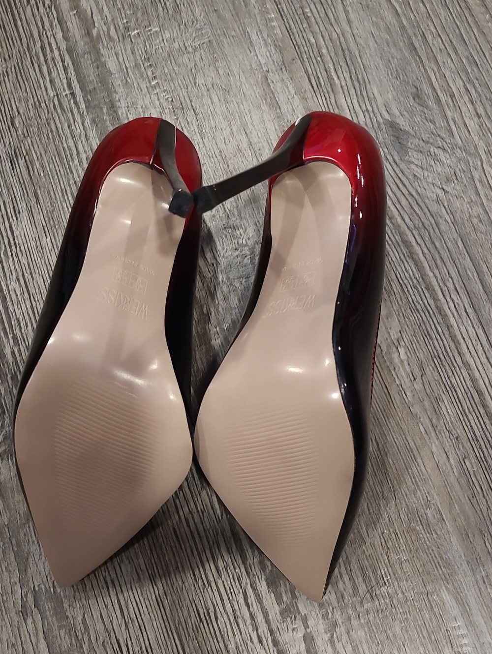 wetkiss Red Black Ombre High Stiletto Heels Size 9 - Picture 7 of 7